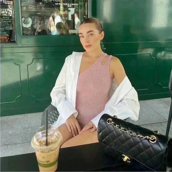 NWOT Zara beige pink limitless jumpsuit - Picture 2 of 4